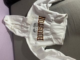 Sudadera Bershka Crop Top Blanca