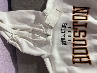 Sudadera Bershka Crop Top Blanca