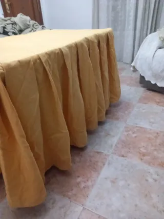 Falda mesa camilla amarilla120×70 y altura 71