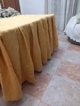 Falda mesa camilla amarilla120×70 y altura 71