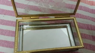 Caja joyero cristal espejo dorado