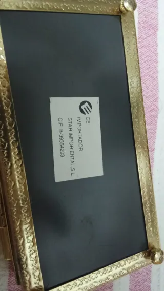 Caja joyero cristal espejo dorado