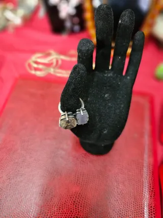 Anillo Vintage Balmain Piedras Naturales Plata