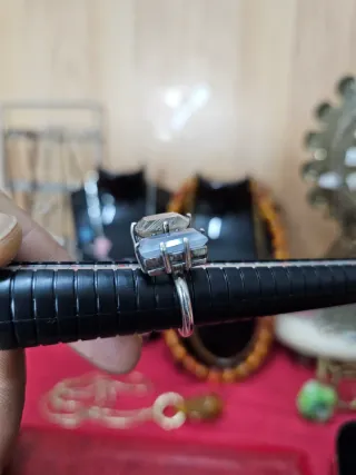 Anillo Vintage Balmain Piedras Naturales Plata