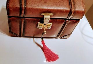 Cofanetto portagioie vintage pelle anni '70