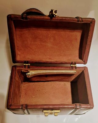 Cofanetto portagioie vintage pelle anni '70