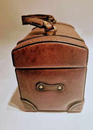 Cofanetto portagioie vintage pelle anni '70