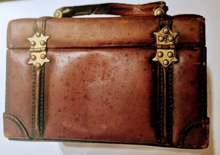 Cofanetto portagioie vintage pelle anni '70