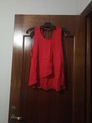 Camisa gasa roja tirantes