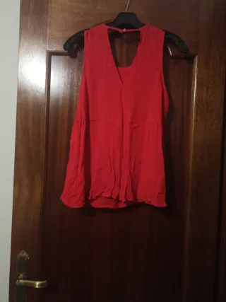 Camisa gasa roja tirantes