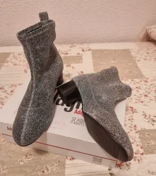 Botines tela gris plateado - Zara