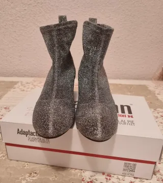 Botines tela gris plateado - Zara