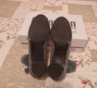 Botines tela gris plateado - Zara