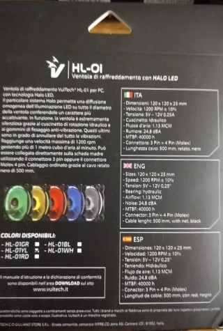 Ventola raffreddamento con illuminazione led