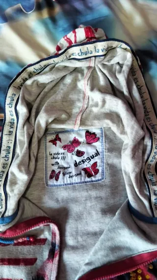 Chaqueta Desigual Talla L Rayas y Flores