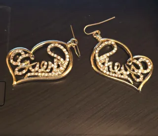 Orecchini Guess Cuore Strass Dorati