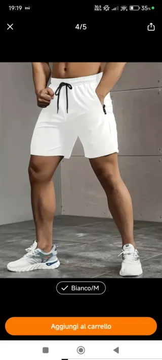 Pantaloncini running/jogging uomo Bianco/M