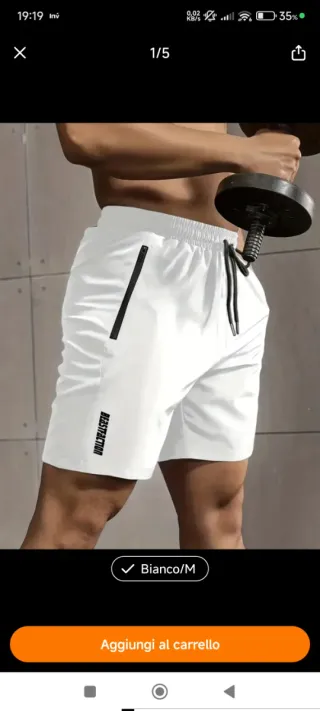 Pantaloncini running/jogging uomo Bianco/M