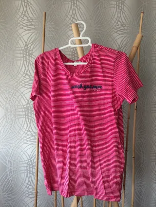 Camiseta fórmula l rayas rosa y blanco