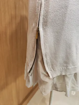 Jersey largo beige con tul