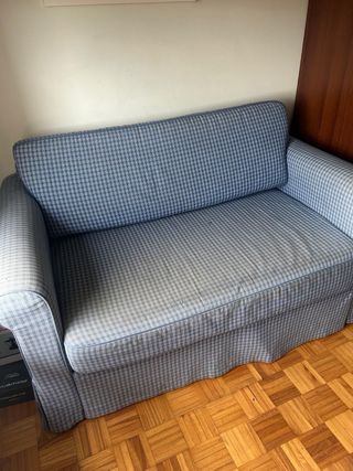 Divano letto a 2 posti in tessuto blu IKEA