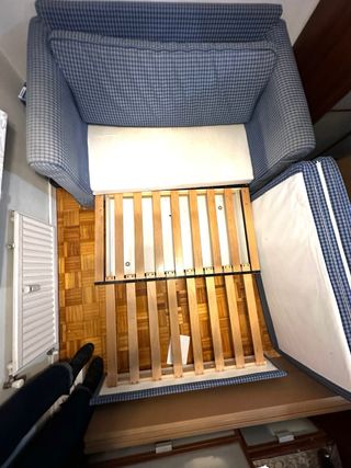 Divano letto a 2 posti in tessuto blu IKEA