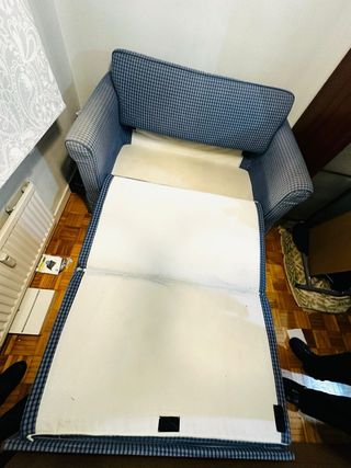 Divano letto a 2 posti in tessuto blu IKEA