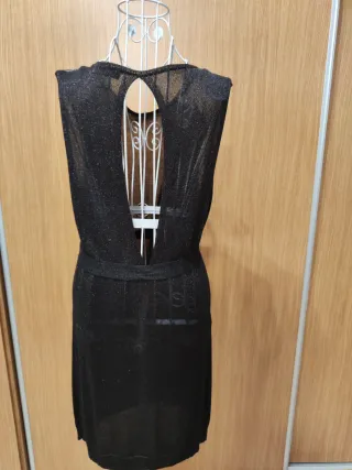 Vestido negro brillante talla única