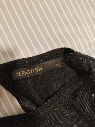 Vestido negro brillante talla única