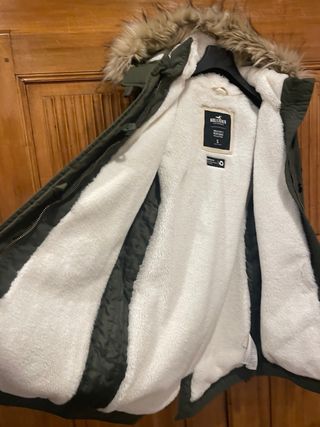 Parka Hollister verde T. S interno bianco