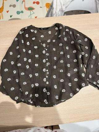 Camisa Zara Estampada Marrón