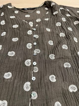 Camisa Zara Estampada Marrón