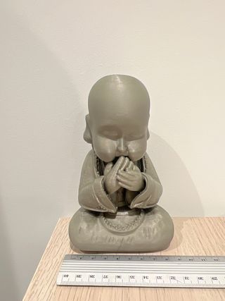 Figura Buda 3D Gris Plata