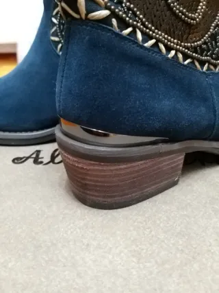 Botines Alma en Pena Azul y Dorado