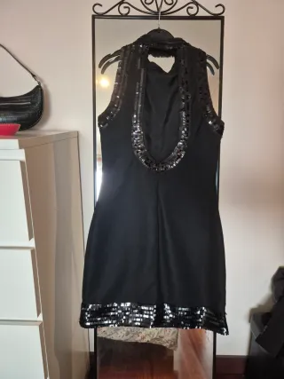 Vestido Preto Mango T. S com Lantejoulas