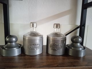 Set 2 Bottiglie  Liquore Vintage in Feltro