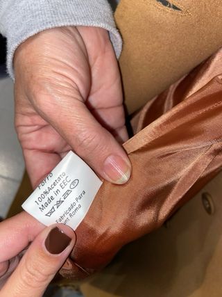 Abrigo largo de lana beige