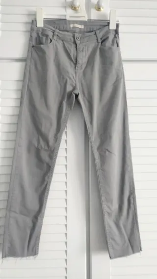 Pantalón vaquero gris de algodón