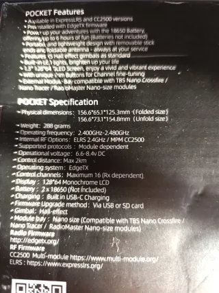 Radiomaster Pocket CC2500 Nuevo con Caja