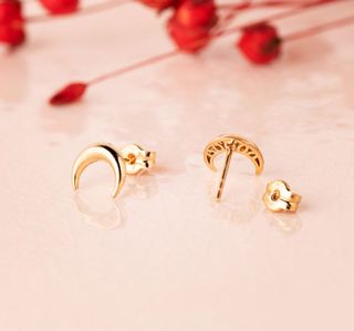 Pendientes Media Luna Oro 18K