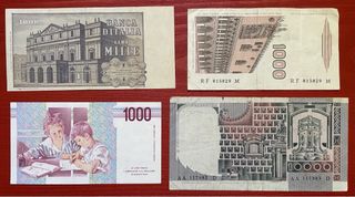 Italia 🇮🇹 lotto 4 banconote Verdi Polo Montessori