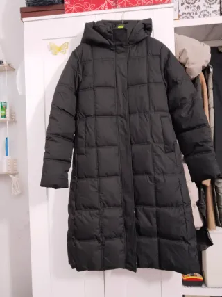 Abrigo acolchado largo negro