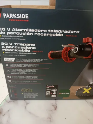 Taladro atornillador percutor Parkside completo