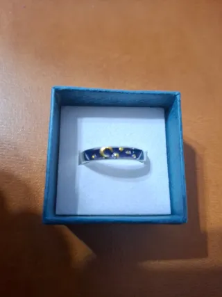Anello acciaio smaltato luna