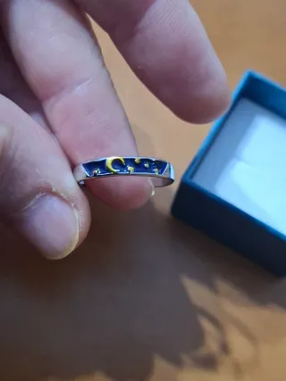 Anello acciaio smaltato luna