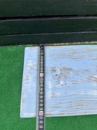 Banco de madera rústico azul vintage