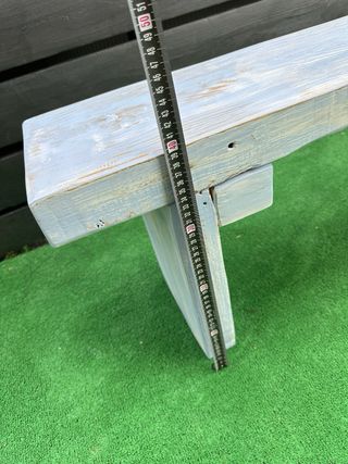 Banco de madera rústico azul vintage