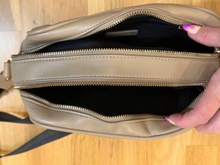 Bolso bandolera acolchado beige