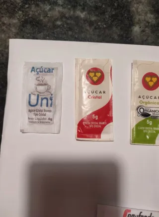 Lote de 6 sobres de azúcar variados de Brasil 🇧🇷