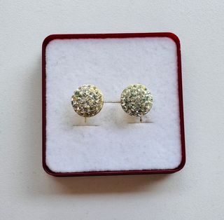 Pendientes de plata dorados con circonitas